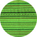 Round Oriental Green Modern Rug, abs2246grn