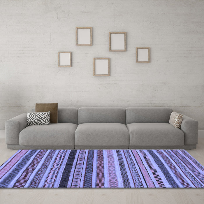 Machine Washable Oriental Blue Modern Rug in a Living Room, wshabs2246blu