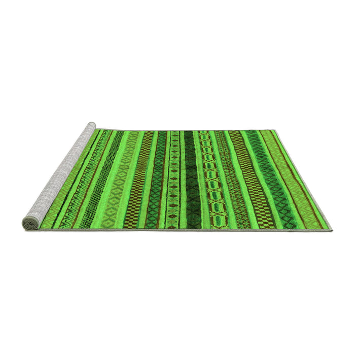 Sideview of Machine Washable Oriental Green Modern Area Rugs, wshabs2246grn