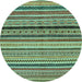 Round Oriental Light Blue Modern Rug, abs2246lblu