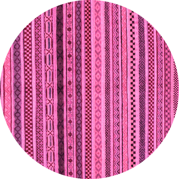 Round Machine Washable Oriental Pink Modern Rug, wshabs2246pnk
