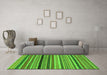 Machine Washable Oriental Green Modern Area Rugs in a Living Room,, wshabs2246grn