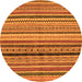 Round Oriental Orange Modern Rug, abs2246org