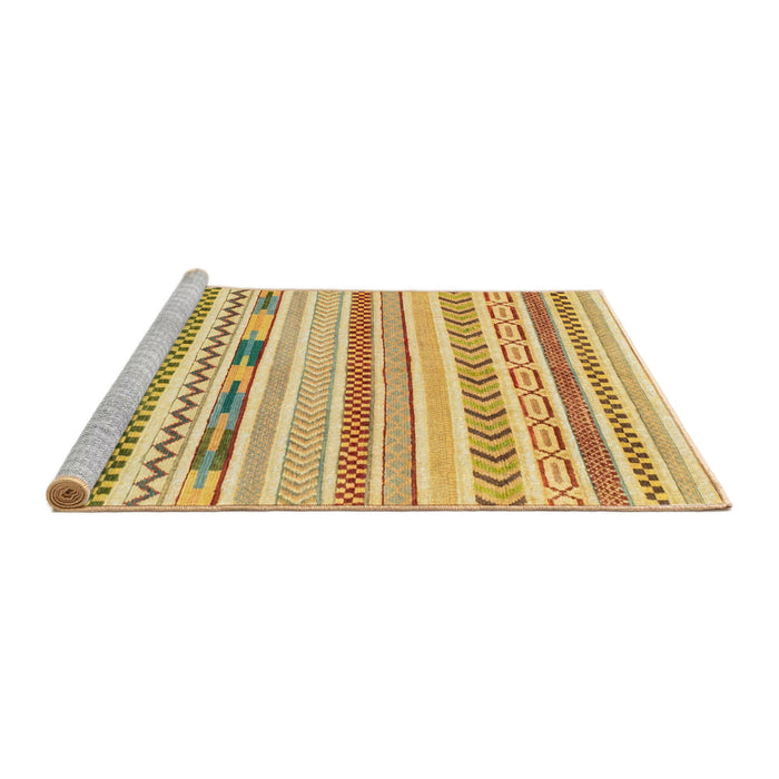 Sideview of Machine Washable Abstract Cinnamon Brown Rug, wshabs2247