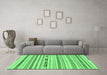 Machine Washable Oriental Emerald Green Modern Area Rugs in a Living Room,, wshabs2247emgrn