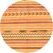 Round Oriental Orange Modern Rug, abs2247org