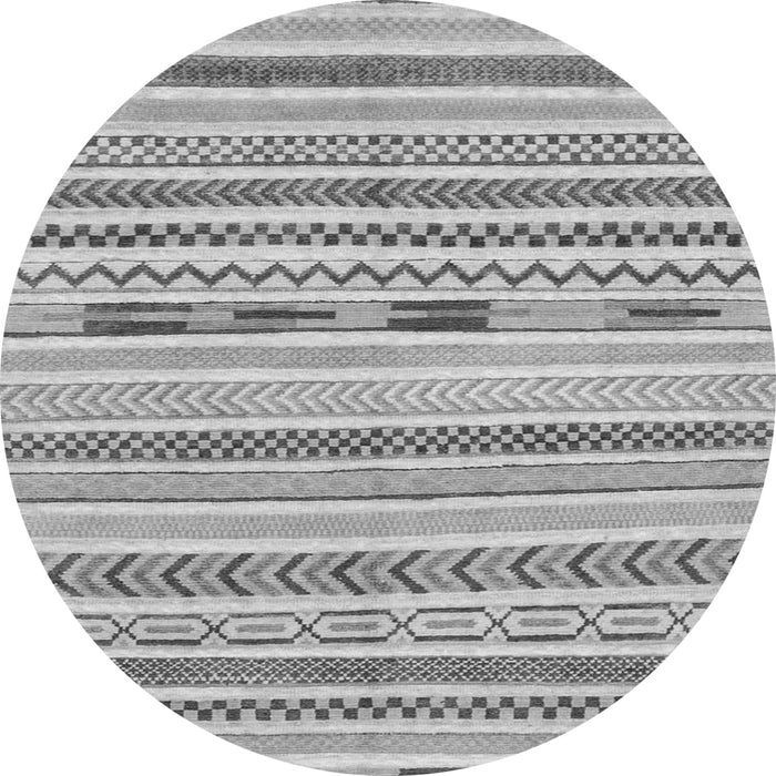 Round Machine Washable Oriental Gray Modern Rug, wshabs2247gry