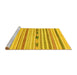 Sideview of Machine Washable Oriental Yellow Modern Rug, wshabs2247yw