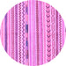 Round Oriental Purple Modern Rug, abs2247pur