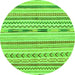 Round Oriental Green Modern Rug, abs2247grn