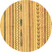 Round Oriental Brown Modern Rug, abs2247brn