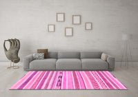 Machine Washable Oriental Pink Modern Rug, wshabs2247pnk