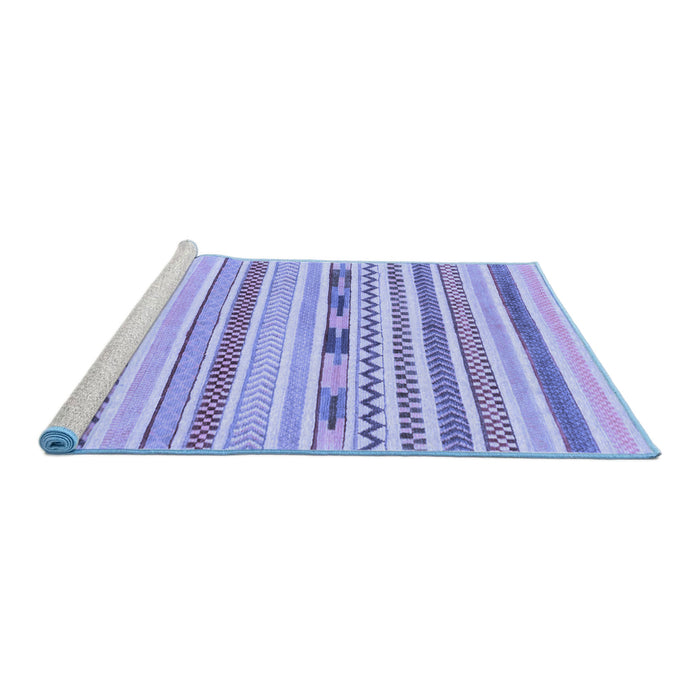Sideview of Machine Washable Oriental Blue Modern Rug, wshabs2247blu