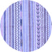 Round Oriental Blue Modern Rug, abs2247blu