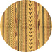 Round Oriental Brown Modern Rug, abs2248brn