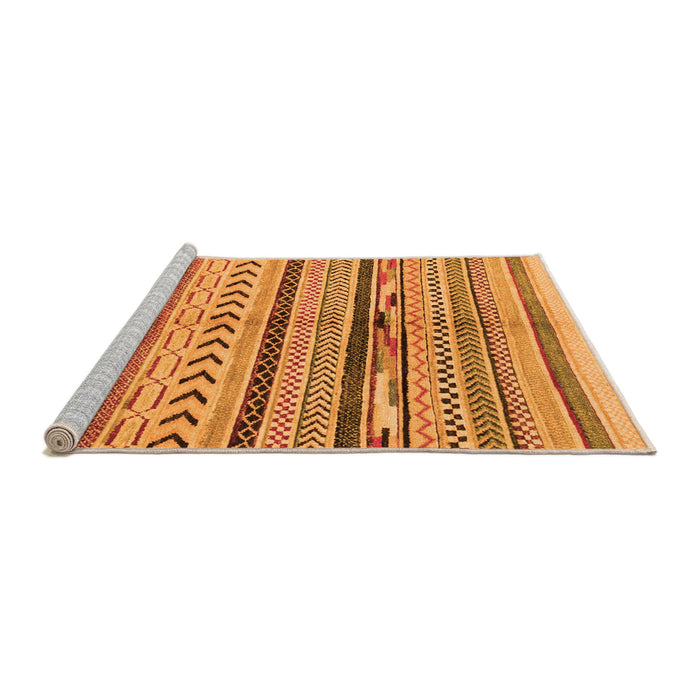 Sideview of Machine Washable Oriental Orange Modern Area Rugs, wshabs2248org