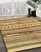 Abstract Light Brown Oriental Rug in Family Room, abs2248