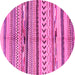 Round Oriental Pink Modern Rug, abs2248pnk