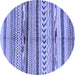 Round Oriental Blue Modern Rug, abs2248blu