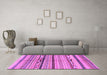 Machine Washable Oriental Purple Modern Area Rugs in a Living Room, wshabs2248pur