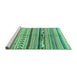 Sideview of Machine Washable Oriental Turquoise Modern Area Rugs, wshabs2248turq