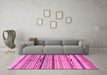 Machine Washable Oriental Pink Modern Rug in a Living Room, wshabs2248pnk