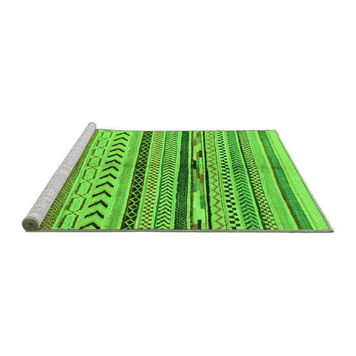 Sideview of Machine Washable Oriental Green Modern Area Rugs, wshabs2248grn