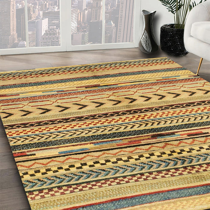Machine Washable Abstract Light Brown Rug in a Family Room, wshabs2248