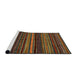 Sideview of Machine Washable Abstract Vermilion Red Rug, wshabs2249