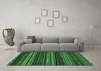 Machine Washable Oriental Emerald Green Modern Rug, wshabs2249emgrn