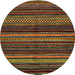 Round Abstract Red Oriental Rug, abs2249