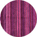 Round Oriental Pink Modern Rug, abs2249pnk