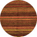 Round Oriental Orange Modern Rug, abs2249org