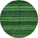 Round Oriental Emerald Green Modern Rug, abs2249emgrn