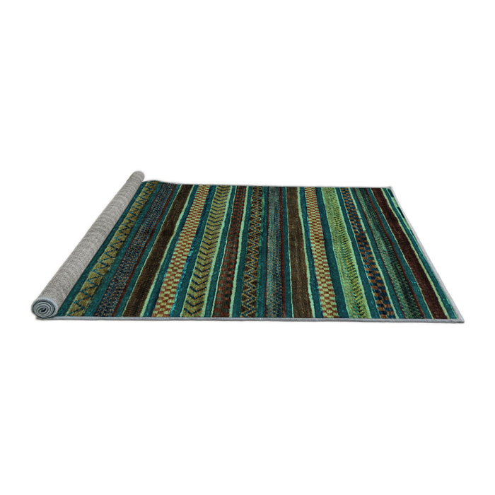 Sideview of Machine Washable Oriental Light Blue Modern Rug, wshabs2249lblu