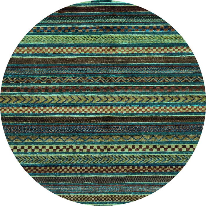 Round Oriental Light Blue Modern Rug, abs2249lblu
