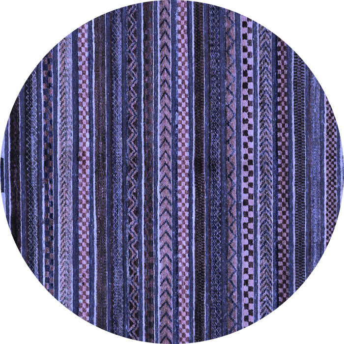 Round Machine Washable Oriental Blue Modern Rug, wshabs2249blu