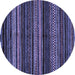 Round Oriental Blue Modern Rug, abs2249blu