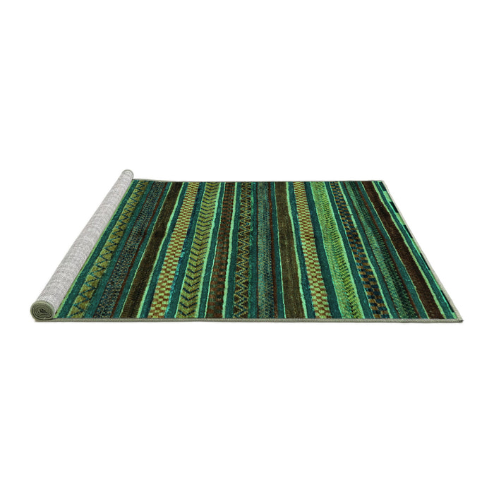 Sideview of Machine Washable Oriental Turquoise Modern Area Rugs, wshabs2249turq