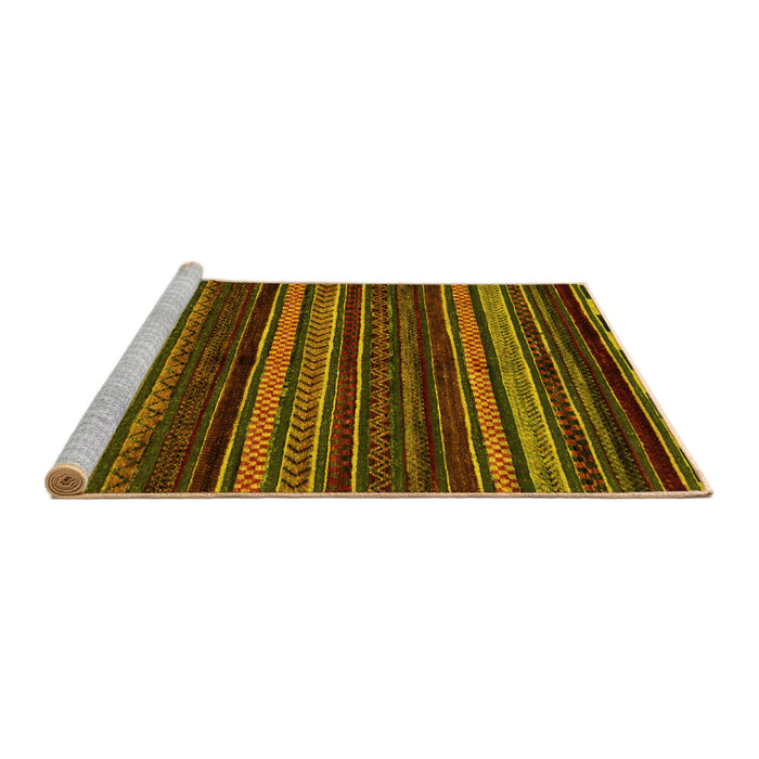 Sideview of Machine Washable Oriental Yellow Modern Rug, wshabs2249yw
