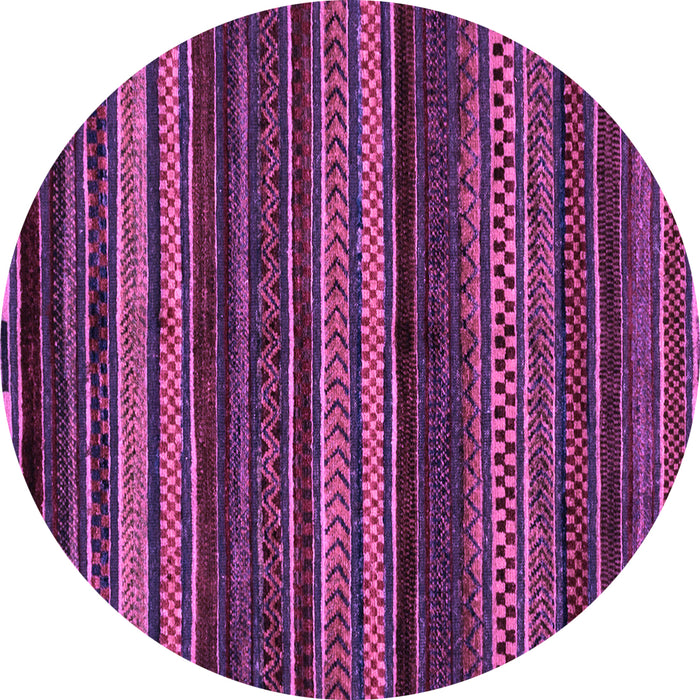 Round Machine Washable Oriental Purple Modern Area Rugs, wshabs2249pur