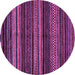 Round Machine Washable Oriental Purple Modern Area Rugs, wshabs2249pur