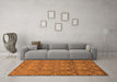 Machine Washable Abstract Orange Modern Area Rugs in a Living Room, wshabs224org