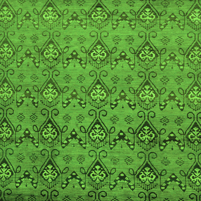 Square Abstract Green Modern Rug, abs224grn