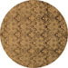 Round Abstract Brown Modern Rug, abs224brn