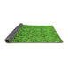 Sideview of Abstract Green Modern Rug, abs224grn