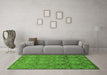 Machine Washable Abstract Green Modern Area Rugs in a Living Room,, wshabs224grn