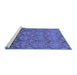 Sideview of Machine Washable Abstract Blue Modern Rug, wshabs224blu