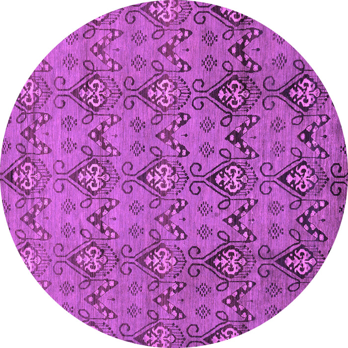 Round Machine Washable Abstract Purple Modern Area Rugs, wshabs224pur