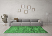 Machine Washable Abstract Emerald Green Modern Rug, wshabs224emgrn